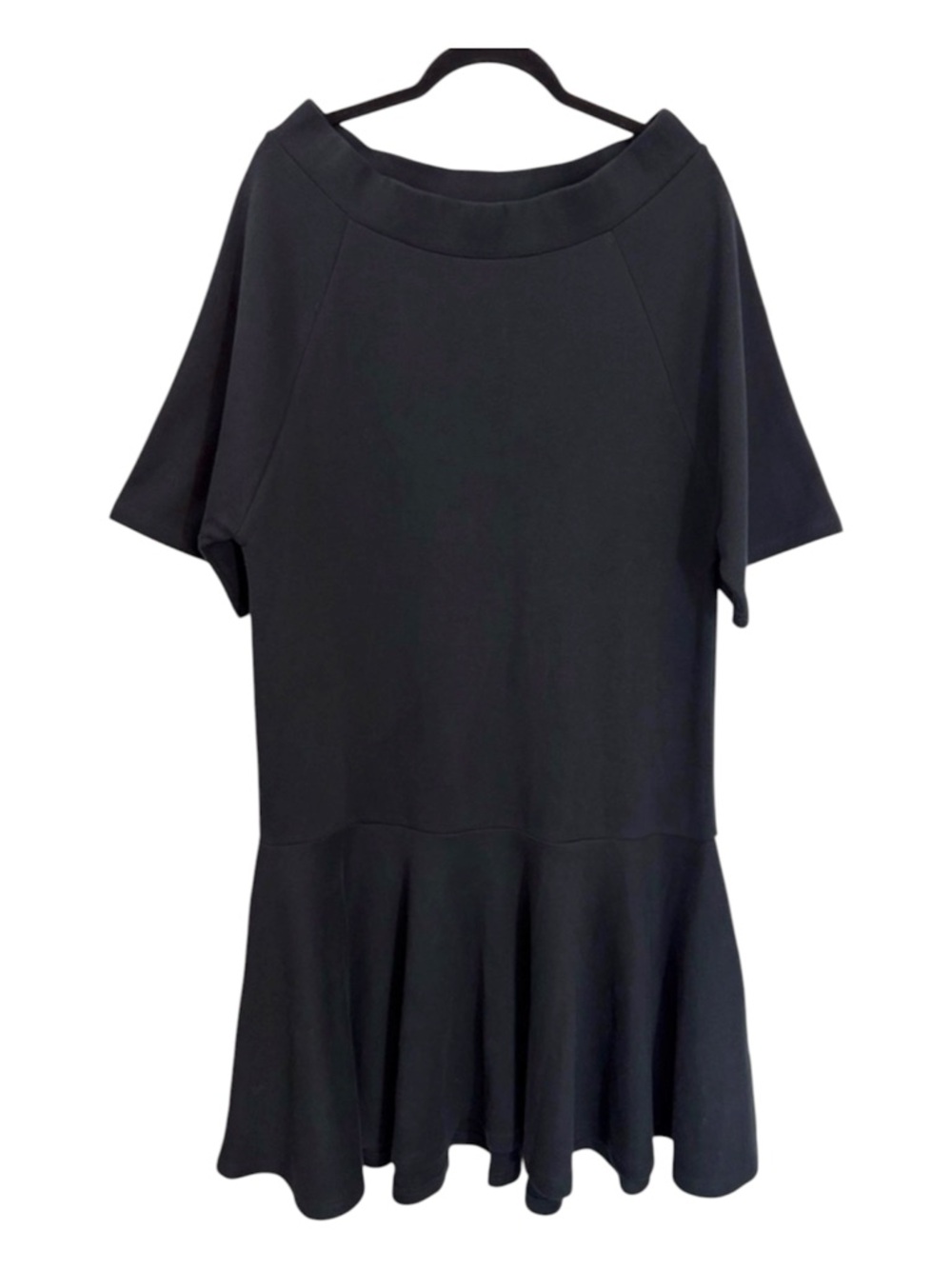 Oak + Fort Black Cotton Boat Neck Dress Size S NWT